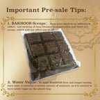 Packaged dark bakhoor incense bricks in clear plastic bag