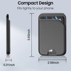 2-in-1 MagSafe wallet stand, compact form, dark gray leather with card holder cutout