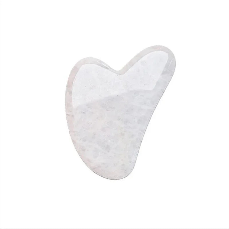 Emerald Jade Glow Roller stone, white crystal rounded gua sha