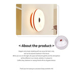 Wall-style view of donut LED lamp with white outer ring and red inner edge