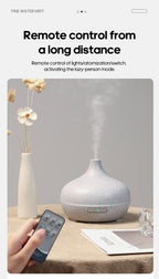Aroma diffuser with remote control for mist and light modes