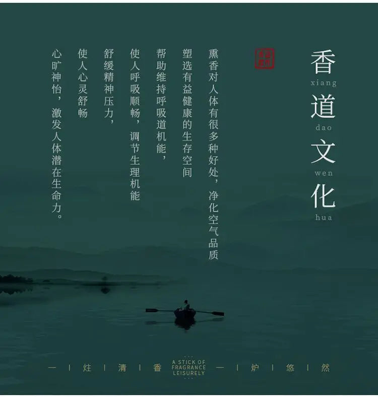 Incense culture poster with Chinese text on a green background