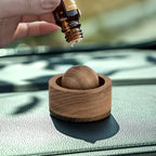 Walnut brown mini wooden aroma diffuser cup with round scent ball insert