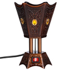 The Vintage LED Bakhoor Censer in Smoked Umber with amber gem in ornate metal body