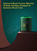 Sage electric bakhoor burner on stand with visible wood-effect base