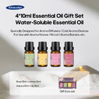 4x10ml essential oil gift set: four dark glass bottles with black caps