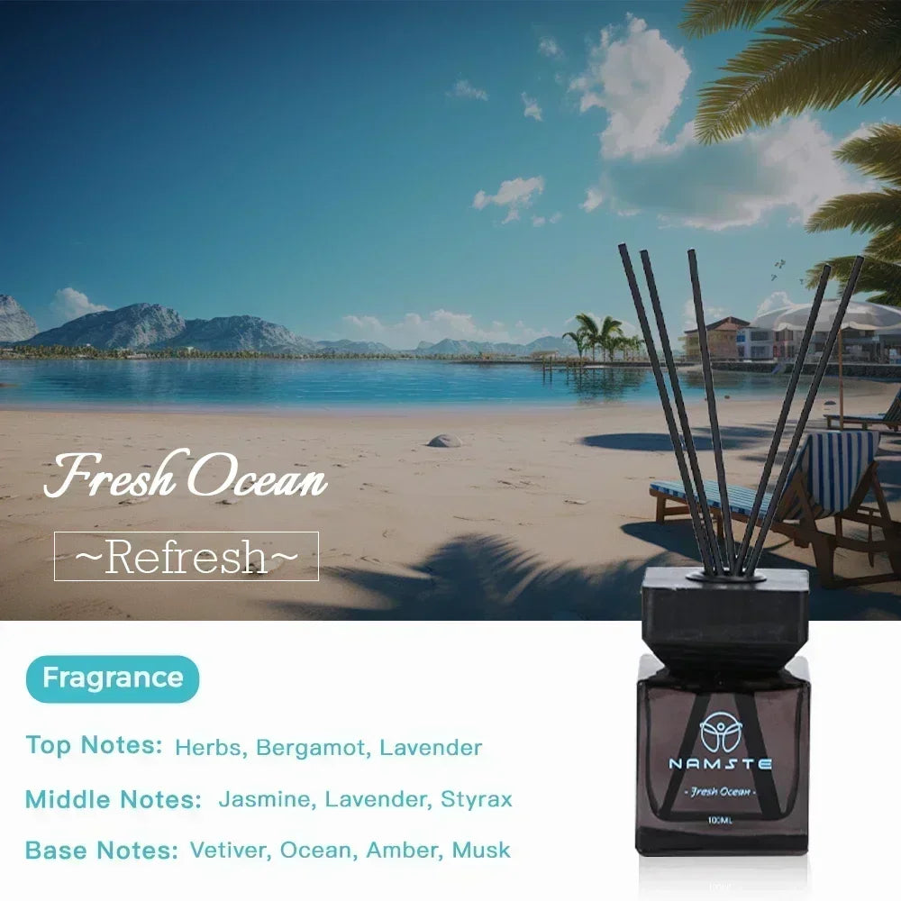 Signature 100ml Reed Diffuser Oil Set, Fresh Ocean scent with reed sticks