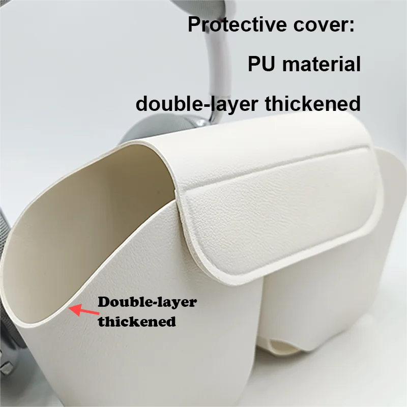 White protective cover case, close-up of PU material and double-layer thickened edge