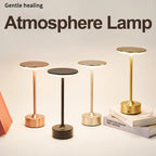 Atmosphere cordless touch reading lamp set in rose gold, black, and gold finishes