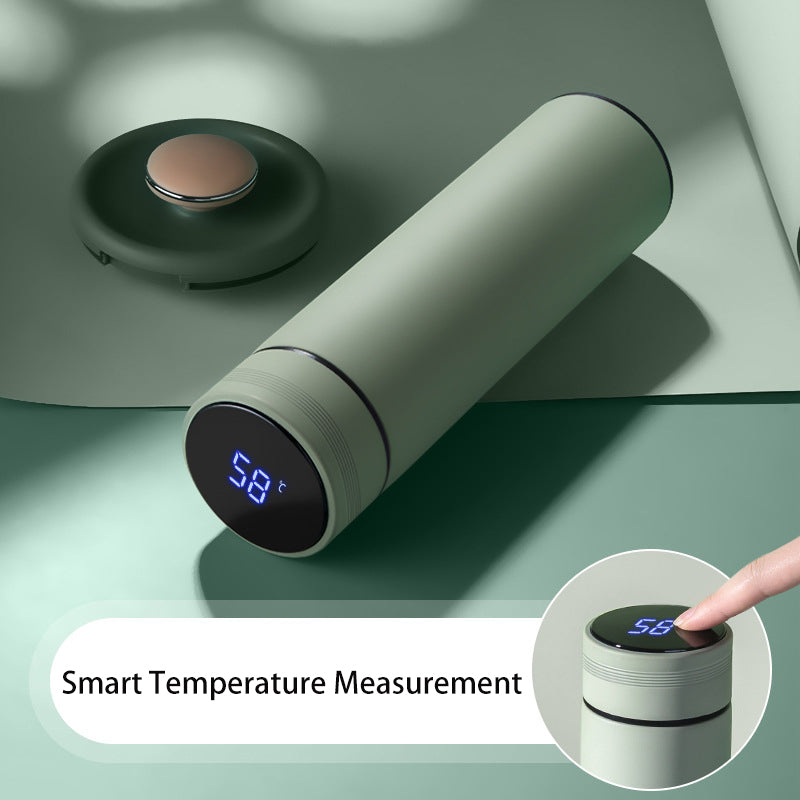 Heritage smart thermos flask, white body with digital temperature display lid