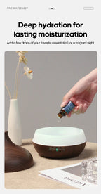 Dark wood grain 300ml aroma diffuser with removable essential oil dropper