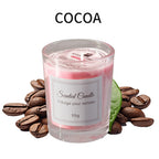 COCOA scented candle in a clear glass jar, 55g
