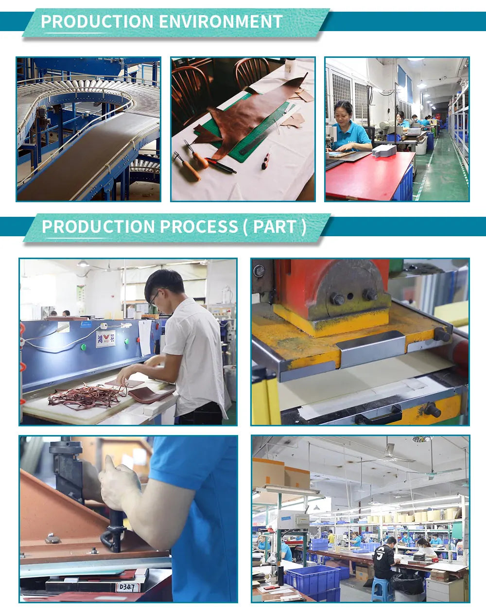Production environment photos from the quality process