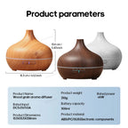 Aroma diffuser product parameters showing dimensions and capacity 300ml