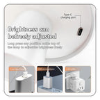 Pearl white rechargeable desk lamp close-up showing Type-C charging port on top