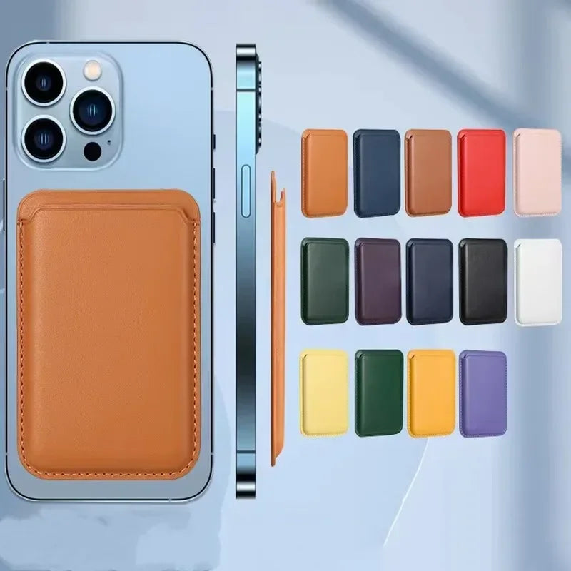 The Vanguard Magnetic Wallet en color naranja, card holder magnético en el borde del teléfono