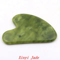 Xinyi Jade beauty scraper, green heart-shaped stone with smooth curved edge