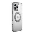 Silver mist phone case with rotating MagSafe ring and camera cutouts