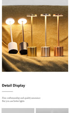 Cordless touch lamps lineup in white, black, gold and copper finishes