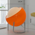 Amber glass globe table lamp, chrome base, 23cm x 25cm size shown