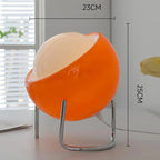 Amber glass globe table lamp, chrome base, 23cm x 25cm size shown