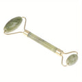 Classic Jade gua sha sculpting board with two oval stones and gold frame
