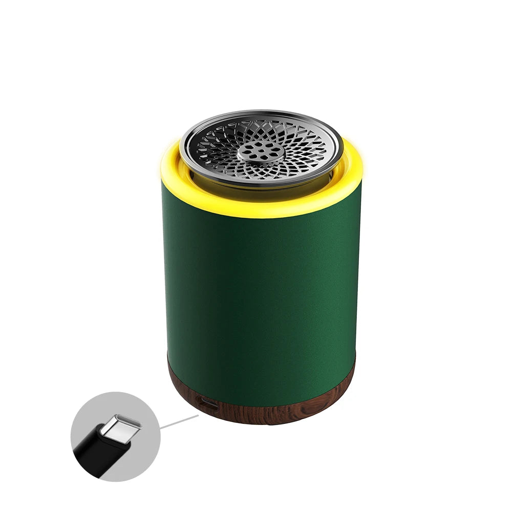 Sage electric bakhoor burner close-up of top vent and glowing yellow rim