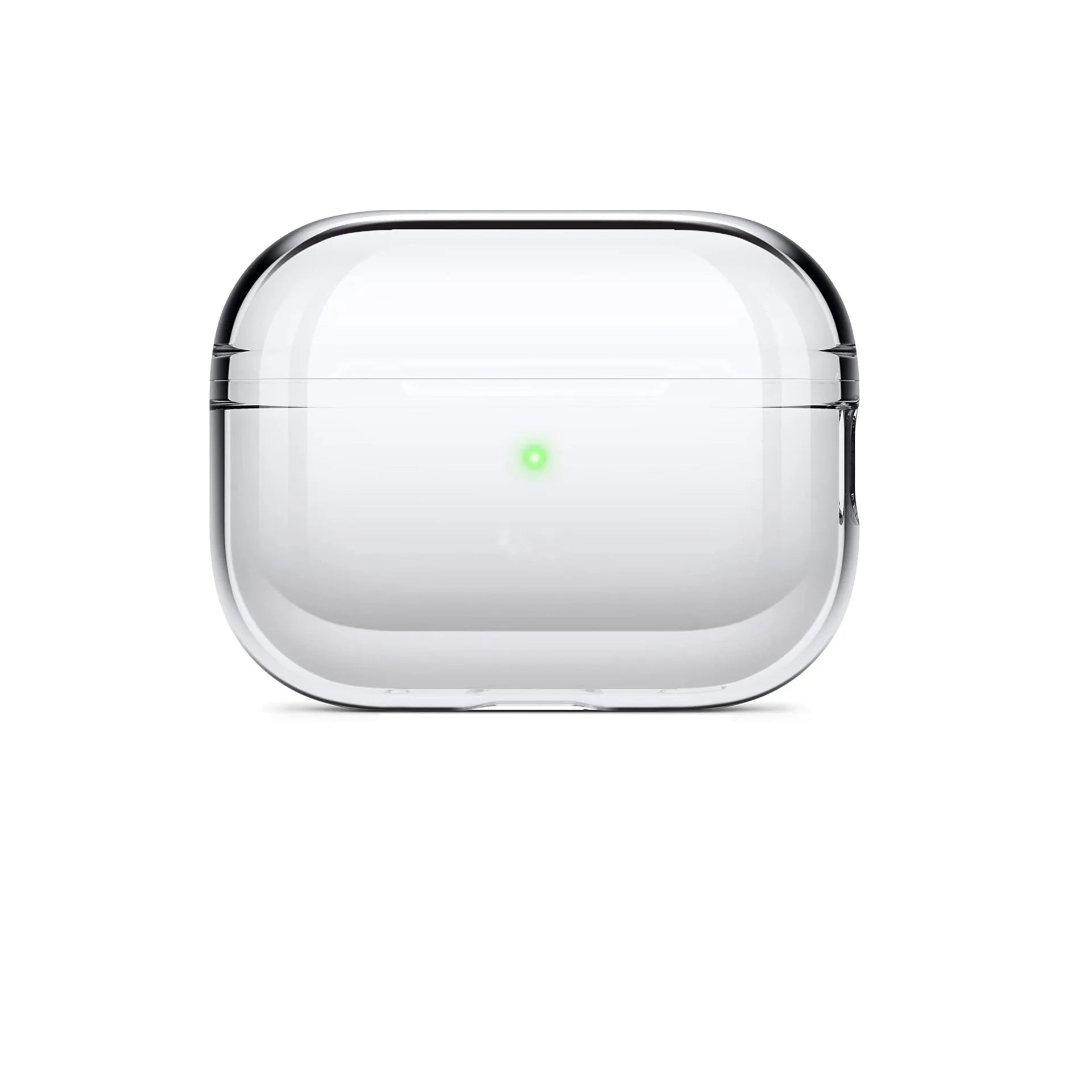 Clear shield AirPods case in translucent white with protective top and side walls