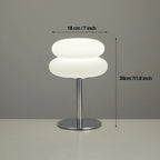Mushroom USB ambient table lamp size shown: 18 cm wide, 30 cm tall, double shade.