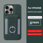 Eclipse magnetic card wallet, green with ring holder card sleeve