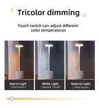 Portable LED touch lamp, warm light (gold finish), tri-dimming first touch