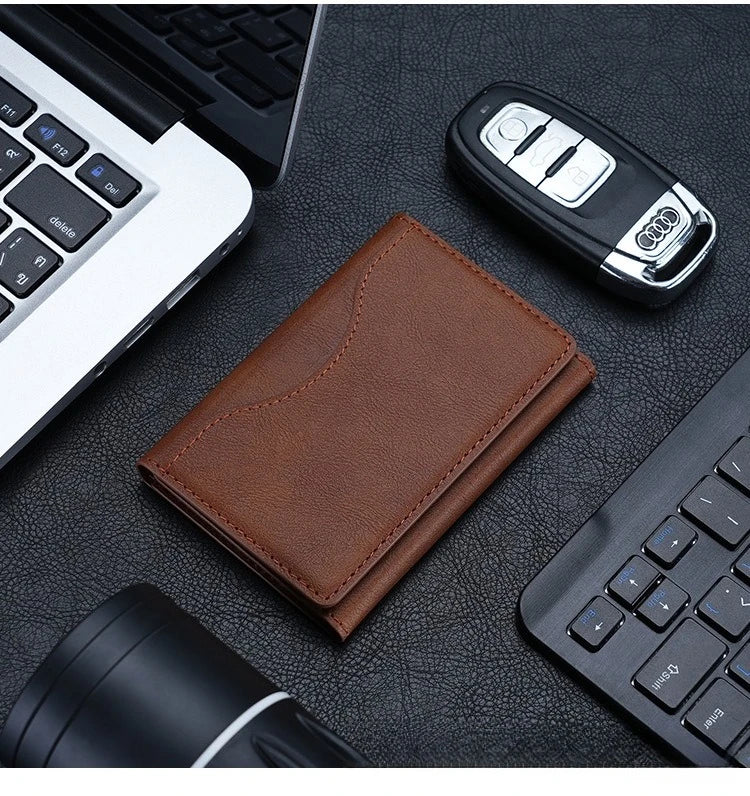 Citadel pouch magnético marrón, funda plegable con bolsillo frontal