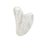Emerald Jade Glow Roller stone, white crystal clear speckled gua sha