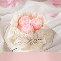 Romantic Bouquet Candle gift box with light pink rose-shaped candles in heart dish