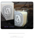 Bougie parfumée LA VANTE en verre avec boîte assortie, flamme visible
