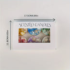 Seashell scented candle gift set box dimensions: 17.5 cm/6.89 in and 11.8 cm/4.65 in