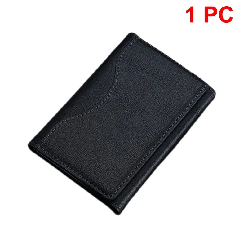 Triton tri-fold stand in black leather-look with stitched fold panels.