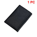 Triton tri-fold stand in black leather-look with stitched fold panels.