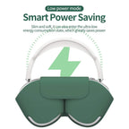 AirPods Max smart cover headset with dark green soft ear pads and padded headband