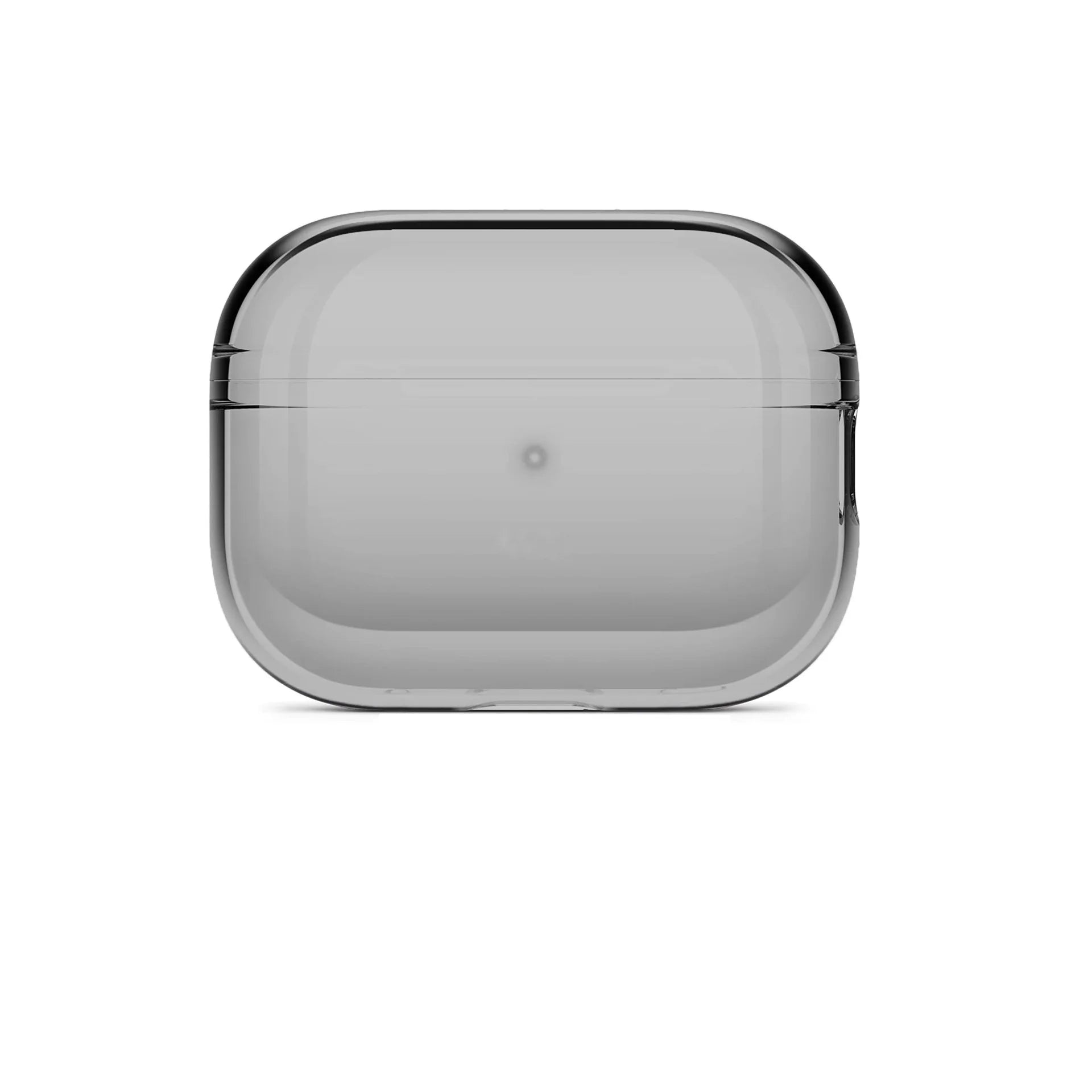 Clear AirPods case with dark gray/black bumper