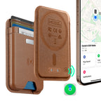 Find My Wallet in brown leather with card slots and slim insert