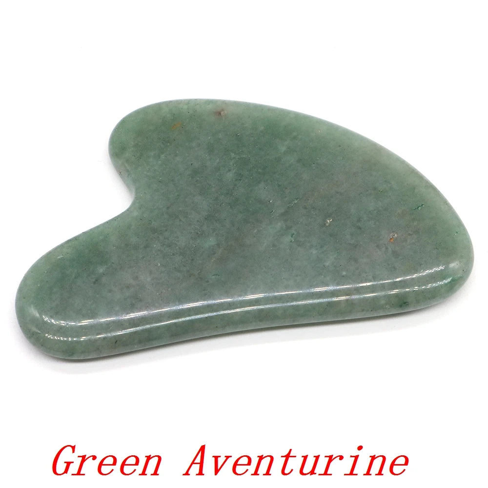 Green aventurine beauty scraper, heart-shaped smooth stone