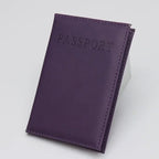 Lavender classic travel passport sleeve with “PASSPORT” lettering