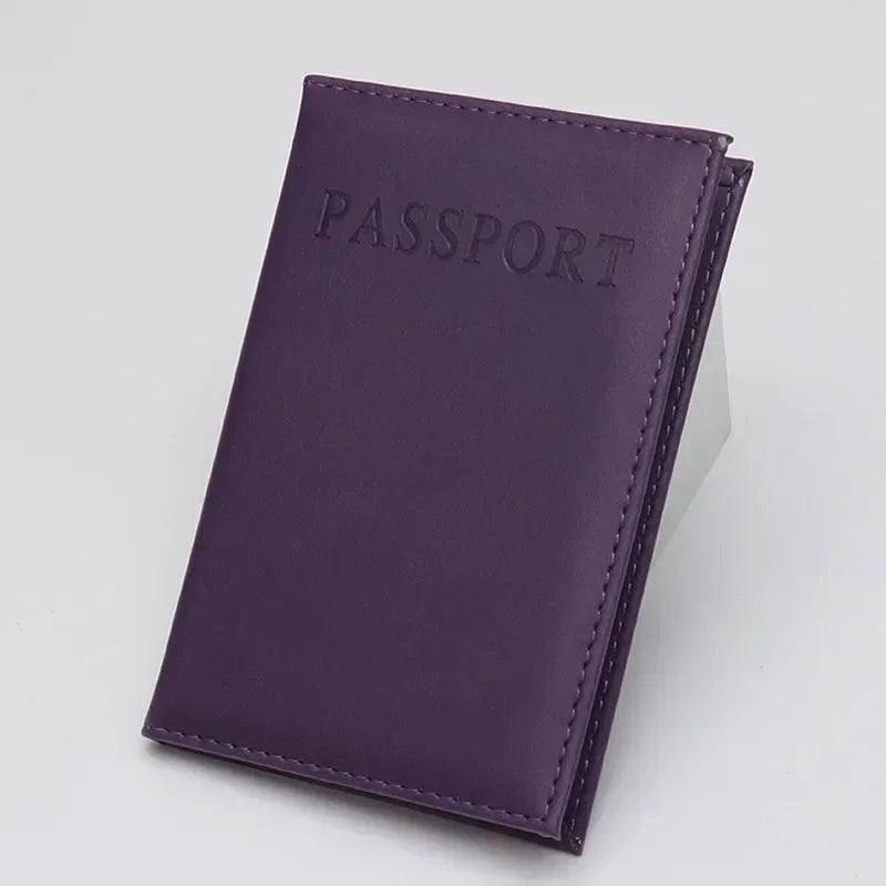 Lavender classic travel passport sleeve with “PASSPORT” lettering