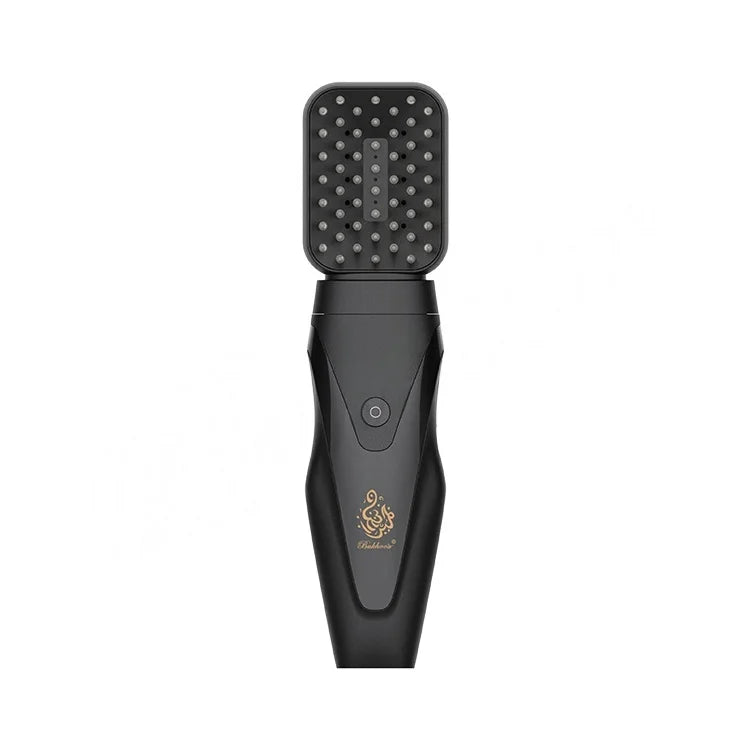 Black handheld USB incense burner with perforated top vent and power control