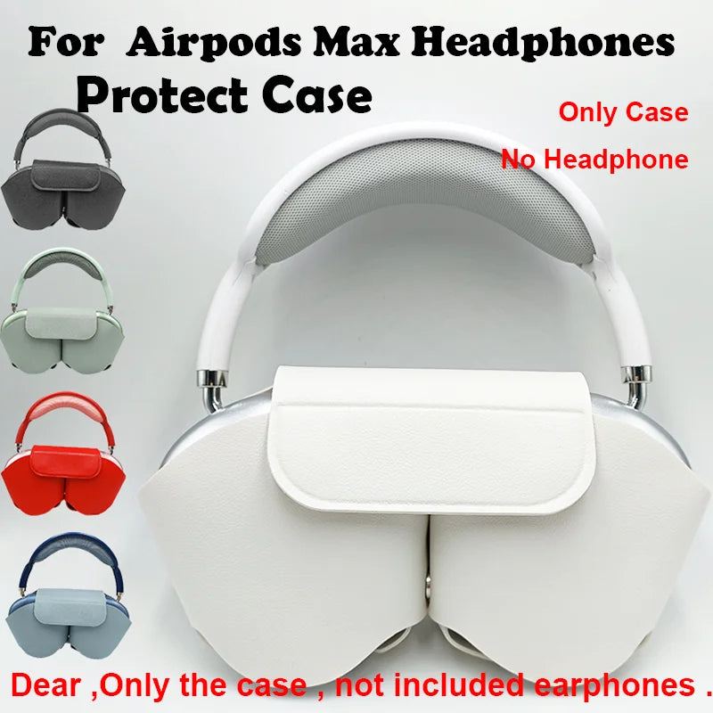 Naqsh protective case cover for AirPods Max, white PU leather-style ear cup cover