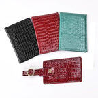 Passport cover set: Midnight Black, Burgundy, and Forest Green croc-texture designs