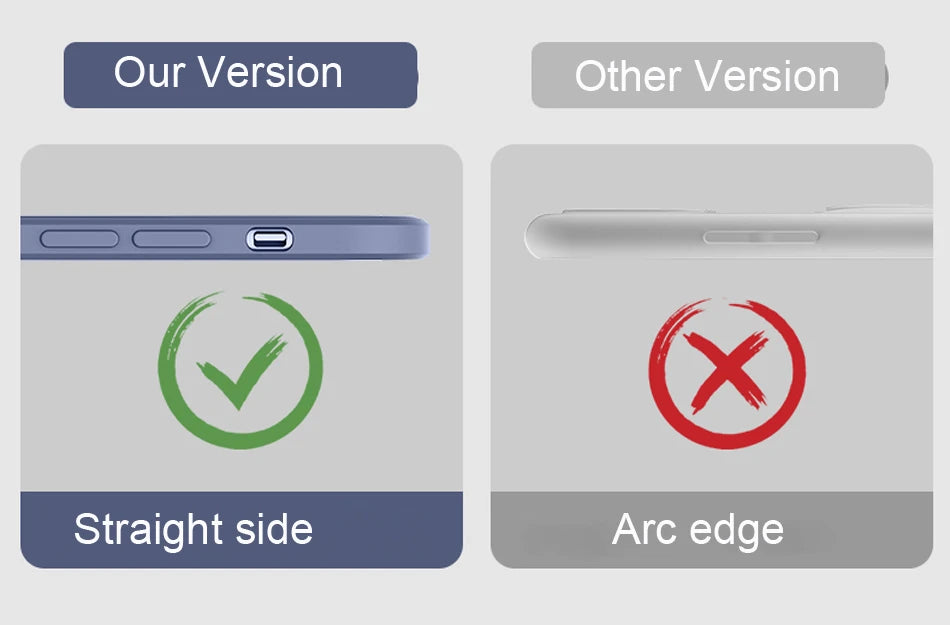 Silicone MagSafe phone case with straight side edges and button cutouts