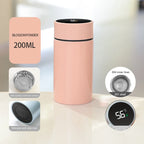 Blossom pink petite smart thermos (200mL) with LED temperature display and tea strainer