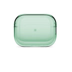 Clear shield AirPods case in translucent green with protective top and side edges